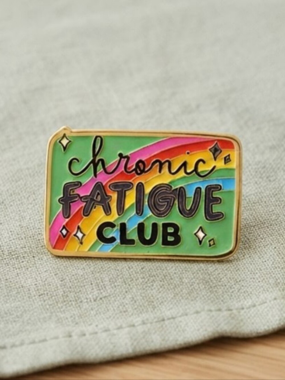 Chronic Fatigue Club Pastel Rainbow Invisible Illness Awareness Enamel Lapel Pin